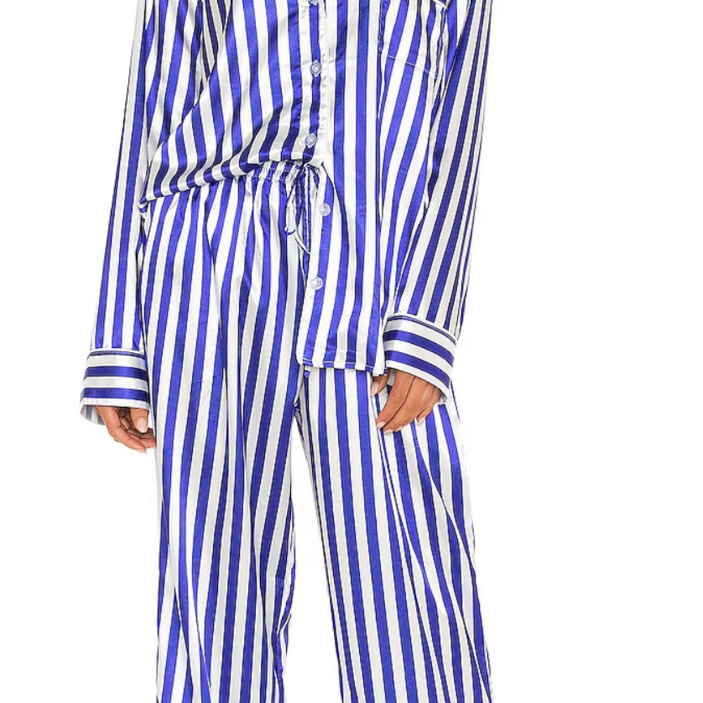 Show Me Your MUMU Blue and White Striped Pajama Set size XS